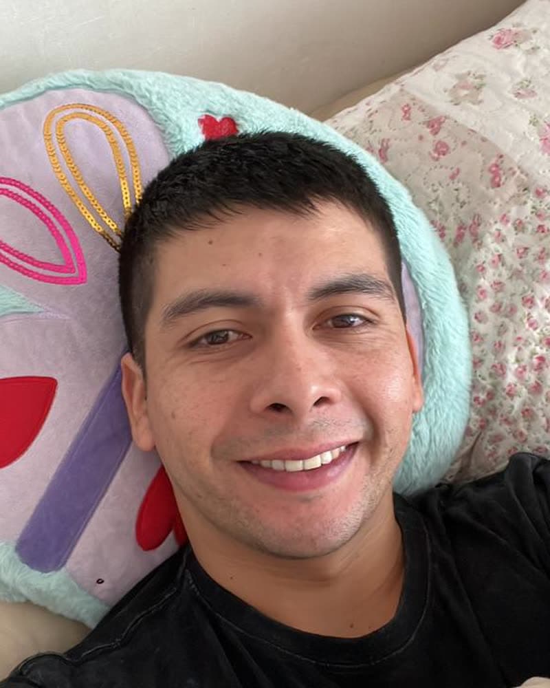 Selfie tomada con el celular, antes del retrato